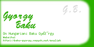 gyorgy baku business card